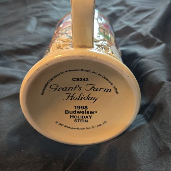 BUDWEISER Stoneware Raised Relief Clydesdale Horses Collectible Beer Stein - Picture 7 of 9